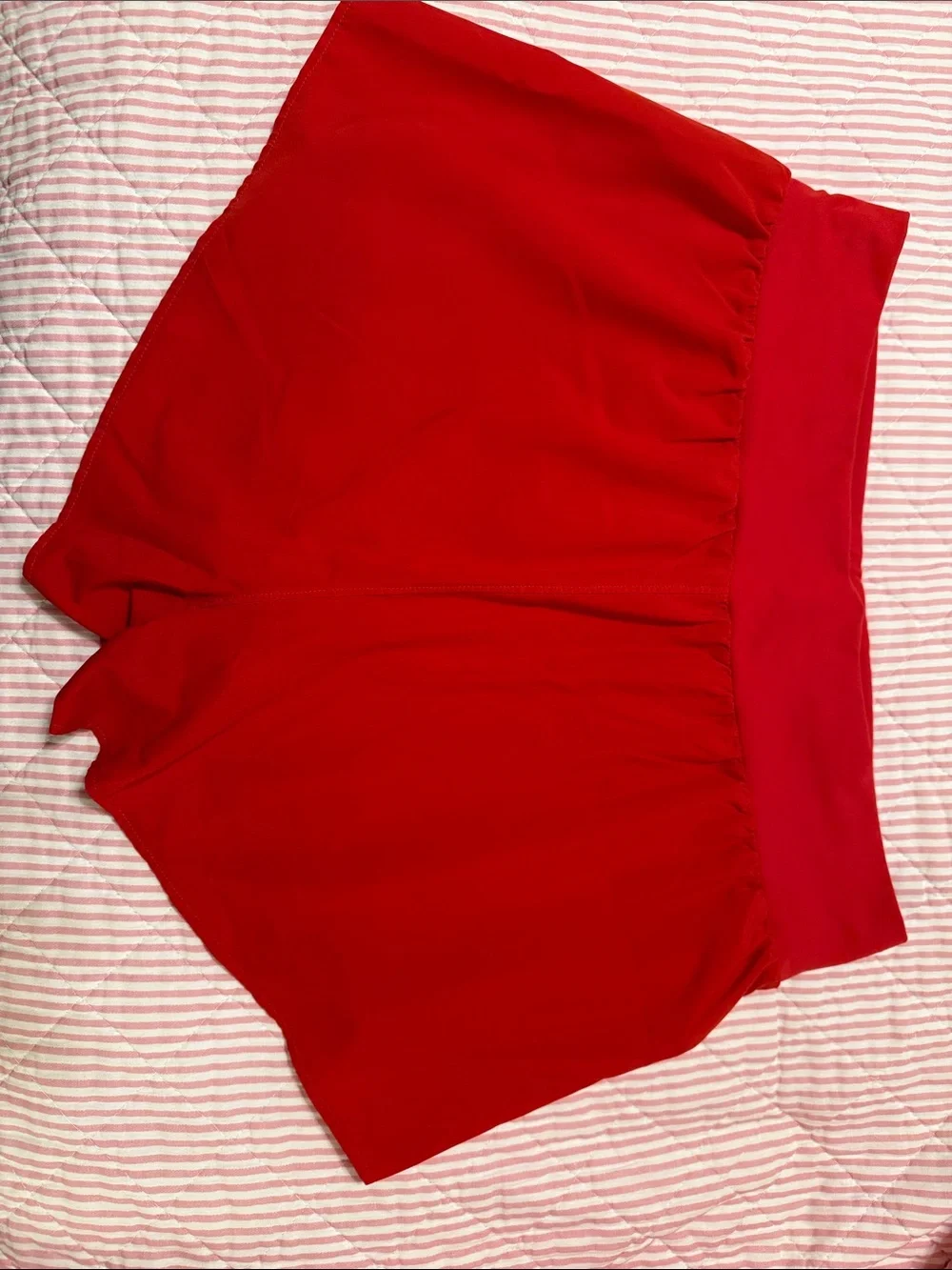 Fabletics Red Athletic Shorts with Wide Waistband - Picture 3 of 8